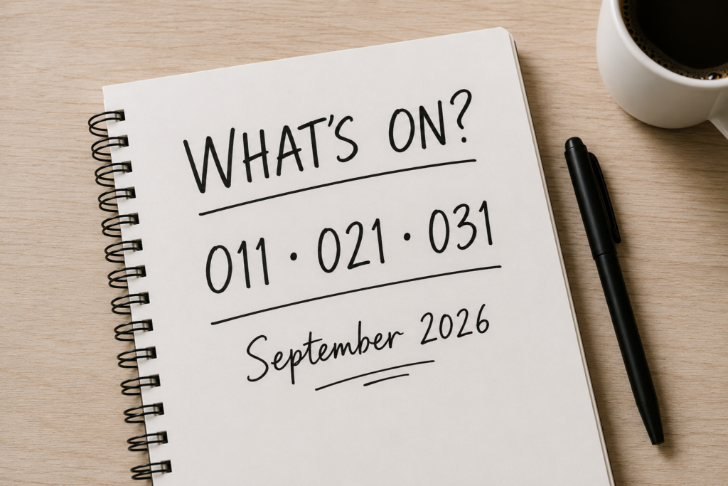 What’s on this September: Our 011, 021 and 031 Focus picks